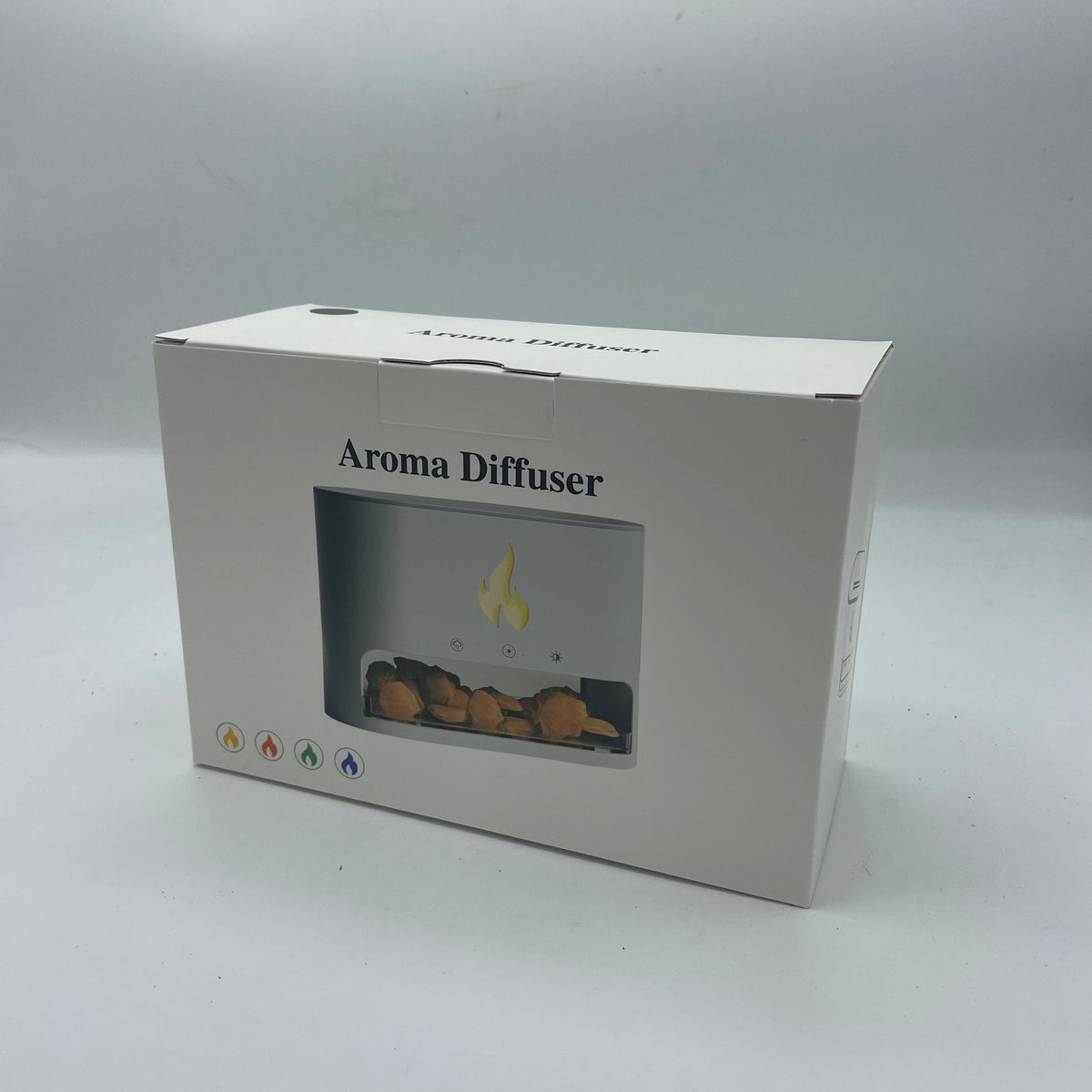 White Blaze Flame Effect Aroma Diffuser with Himalayan Salt - USB-C