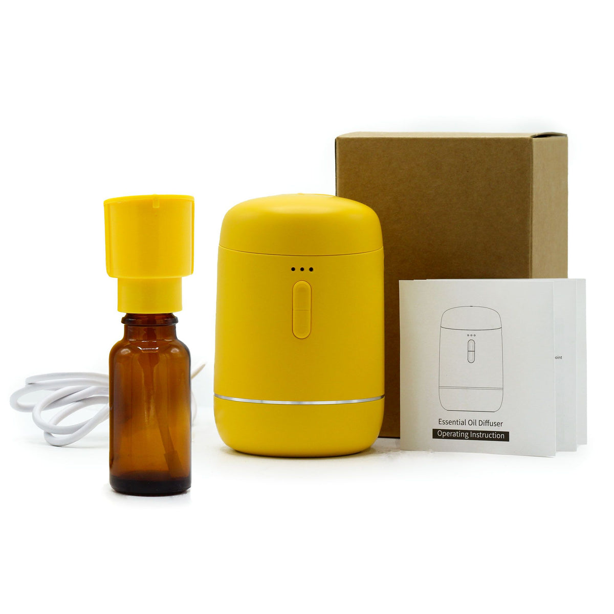 Rechargeable Waterless Essential Oil Diffuser - Yellow - USB-C