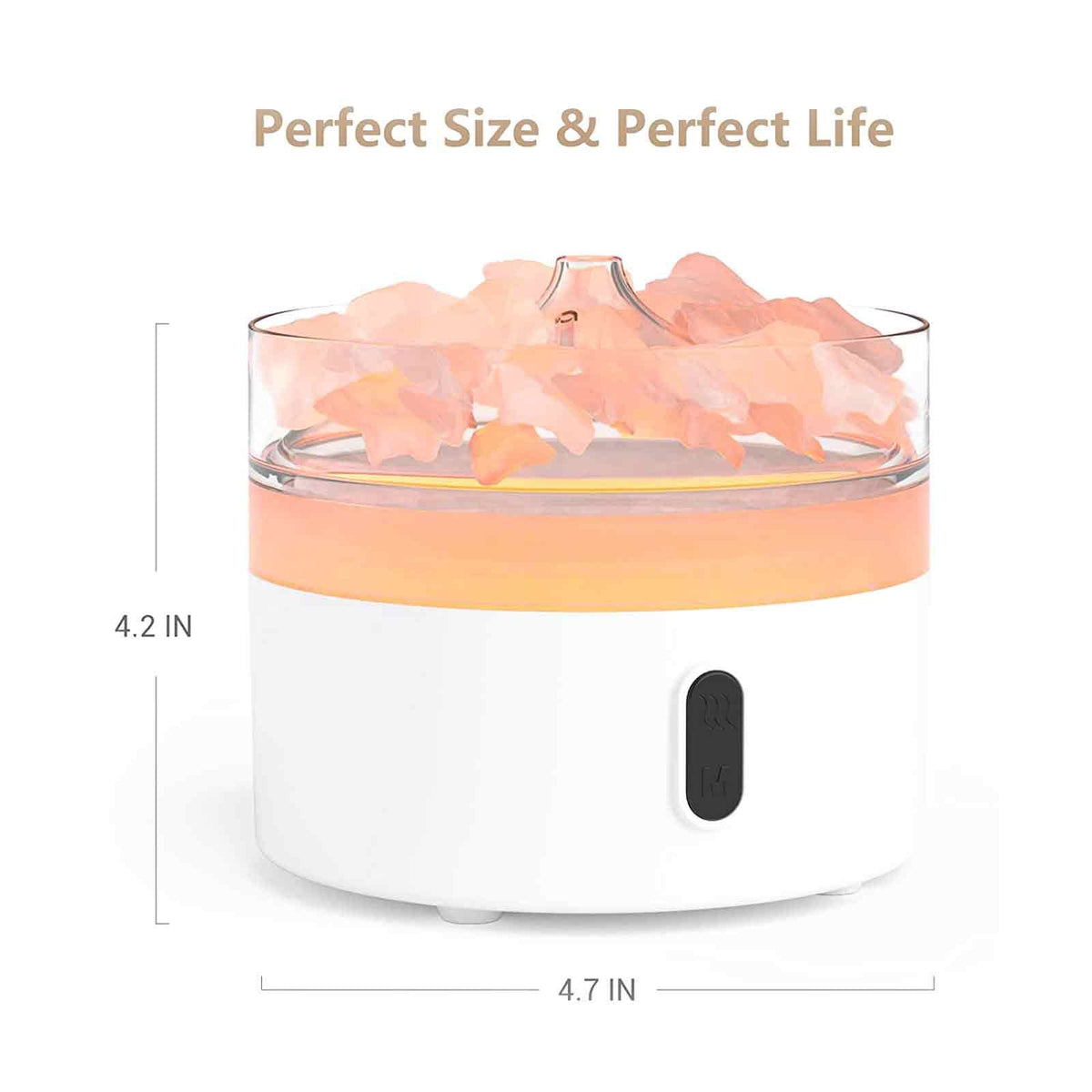 Himalayan Salt Flame Effect Aroma Diffuser & Night Light - USB-C