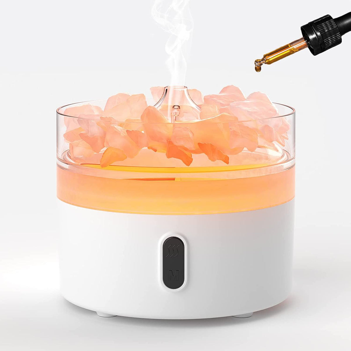Himalayan Salt Flame Effect Aroma Diffuser & Night Light - USB-C