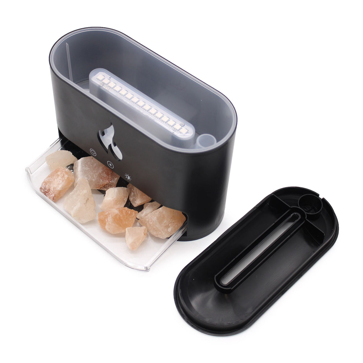 White Blaze Flame Effect Aroma Diffuser with Himalayan Salt - USB-C