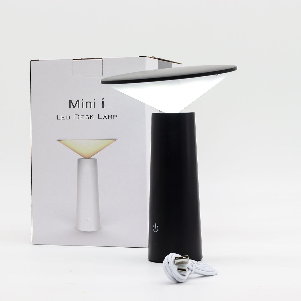 Rechargeable Mushroom Touch Lamp - Black - USB-C