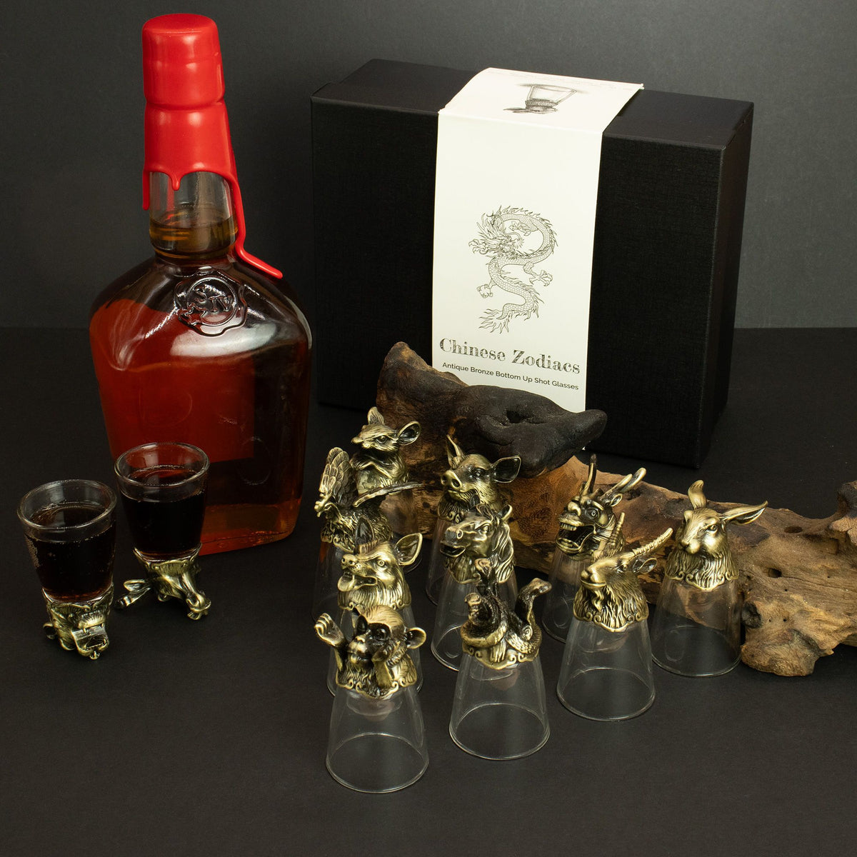 Chinese Zodiac Shot Glasses - Gift Set of 12 (25ml)